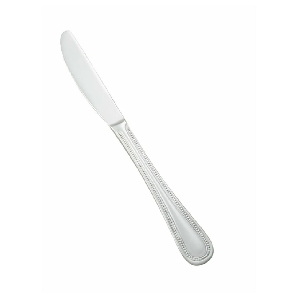 Winco 0005-08 8-3/4 Inch Dinner Knife Heavyweight Mirror Finish Stainless Steel Dots
