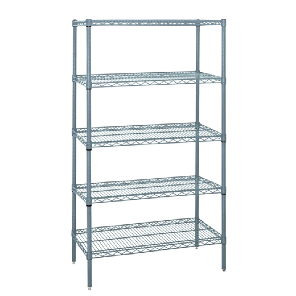 Quantum WR74-3036GY-5 36 Inch Wire Shelving Starter Kit and Gray Epoxy Finish