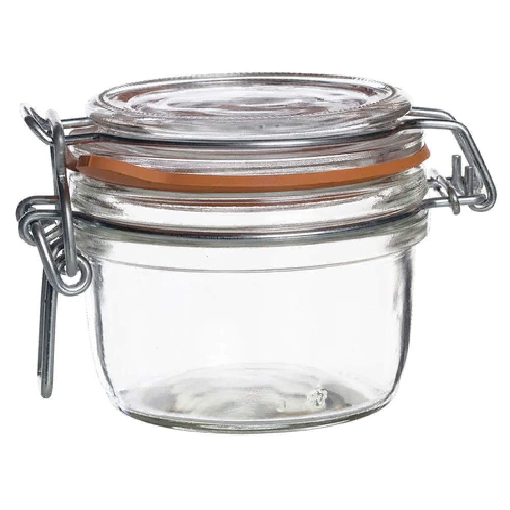 Steelite 4949Q460 6.0 Oz Orange Gasket Storage Jar Glass for Fido Jars