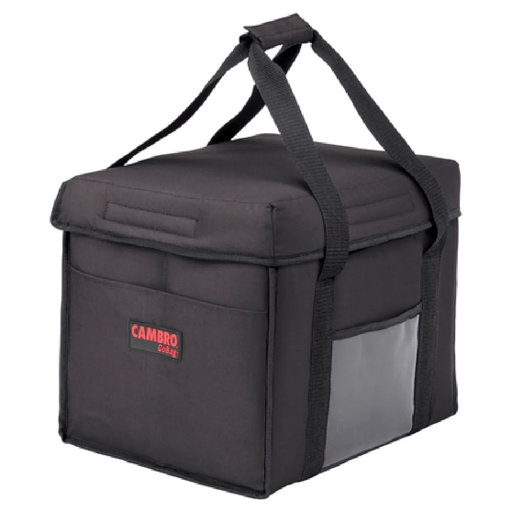 Cambro GBD151212110 15 Inch Velcro Lid with Ticket Pouch Food Carrier Black Nylon