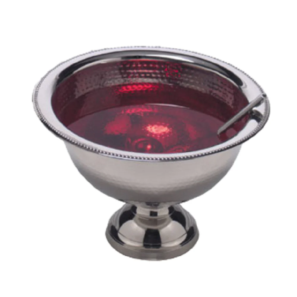 American Metalcraft HMPB12 8 Quart Hammered Punch Bowl Stainless Steel 17 Inch Diameter