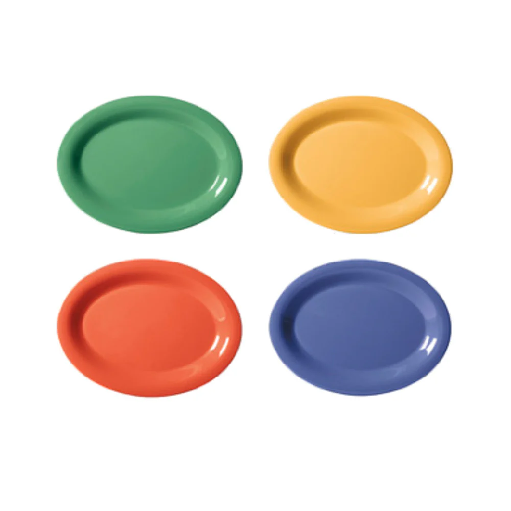 GET Enterprises OP-135-MIX 13-1/2 Inch by 10-1/4 Inch Oval Platter Melamine Assorted