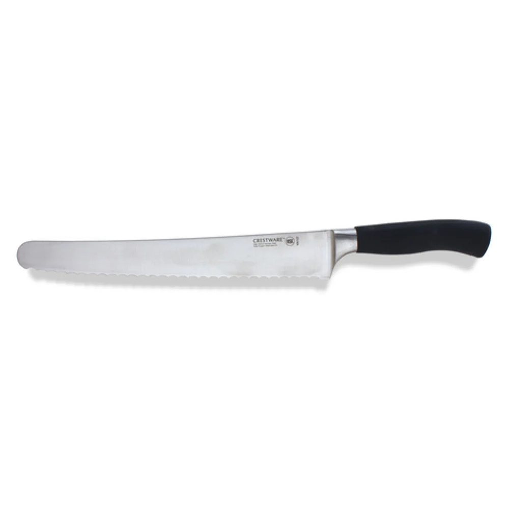 Crestware KN122 10 Inch Forged Bread Knife High Carbon Steel Santoprene Handle