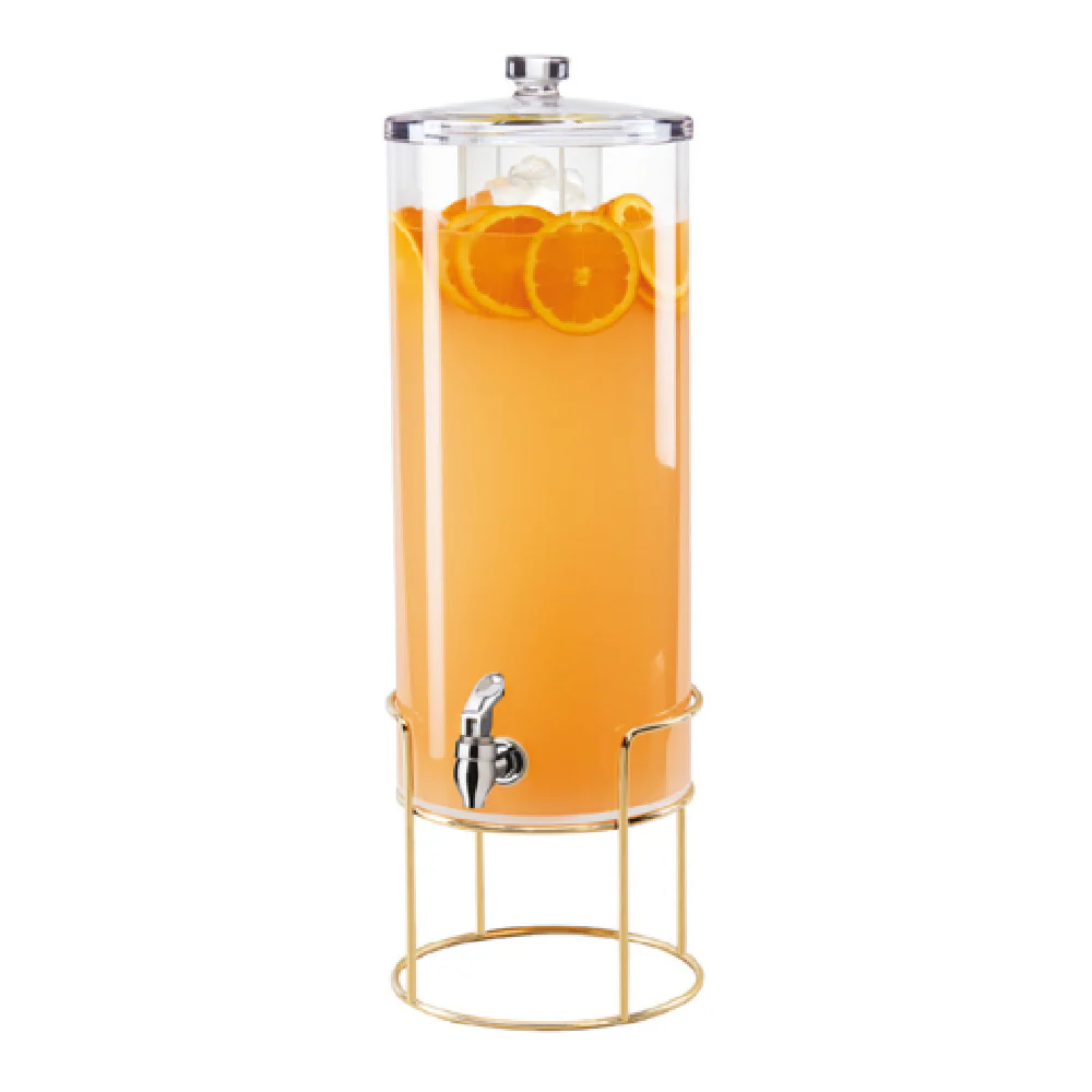 Cal Mil 22005-5INF-46 10 Inch Round Beverage Dispenser with Infusion Chamber Brass Wire