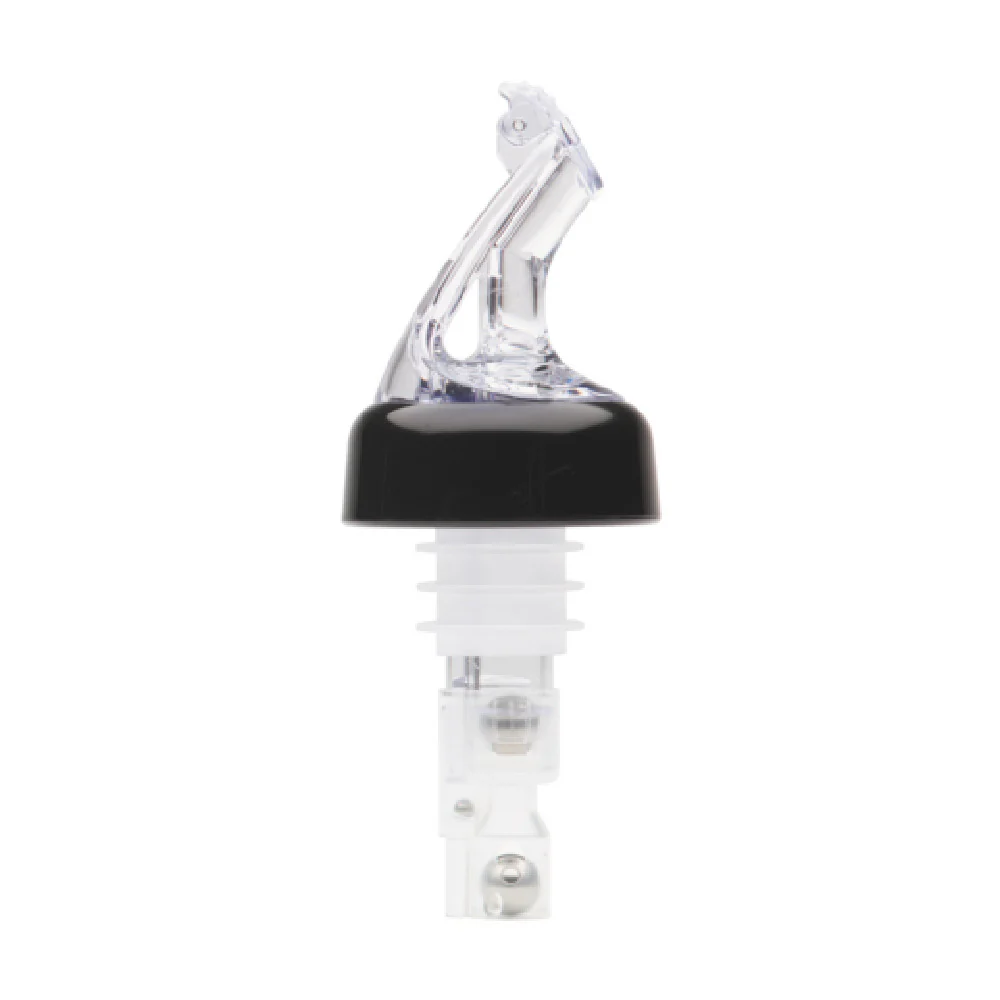 Bar Maid BMP-5150C 1 1/2Oz Liquor Pourer Clear Black Collar - 12 Packs Bar Maid BMP-5150C 1 1/2Oz Liquor Pourer Clear Black Collar - 12 Packs