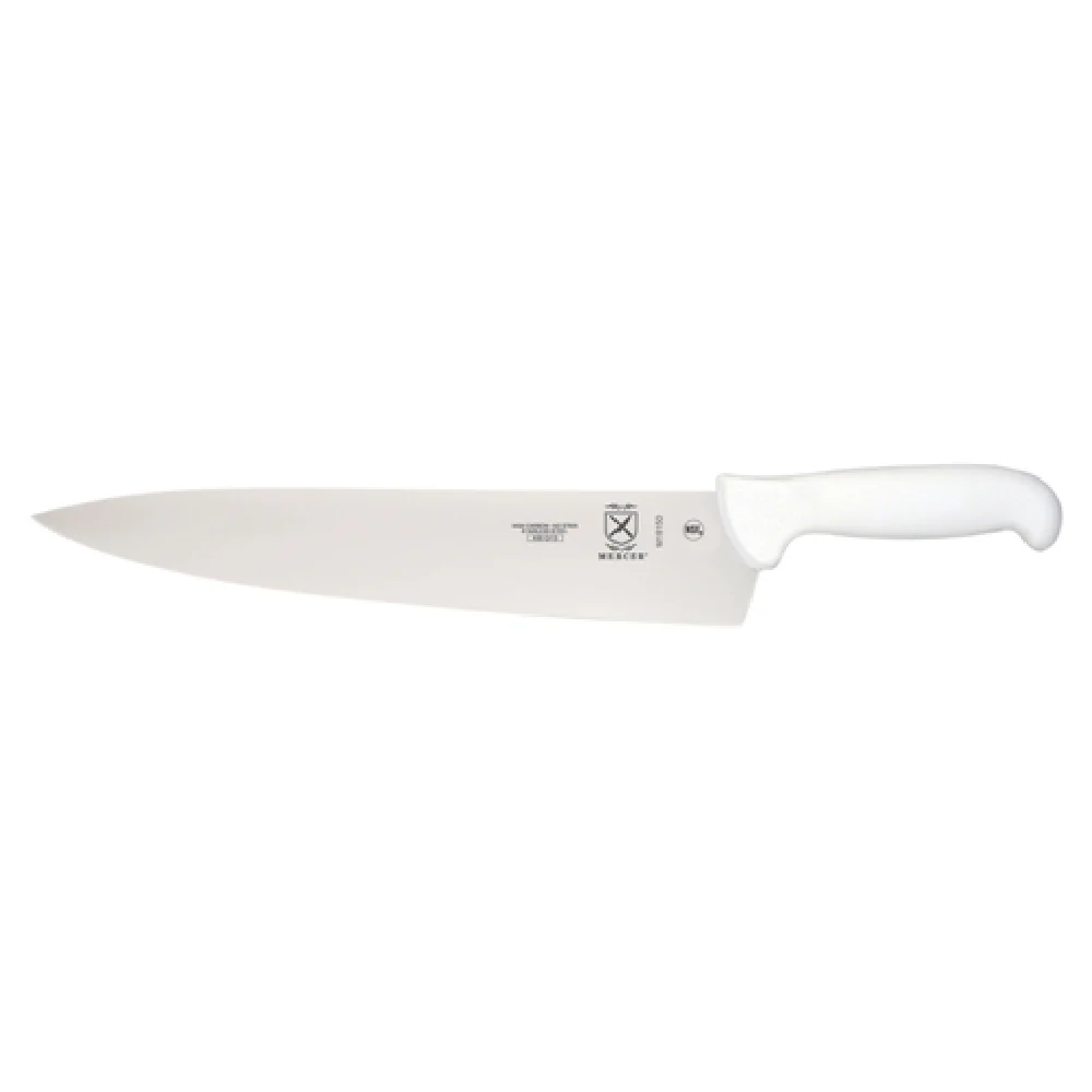 Mercer Culinary M18150 12 Inch Blade White Chef Knife Stamped High Carbon Steel
