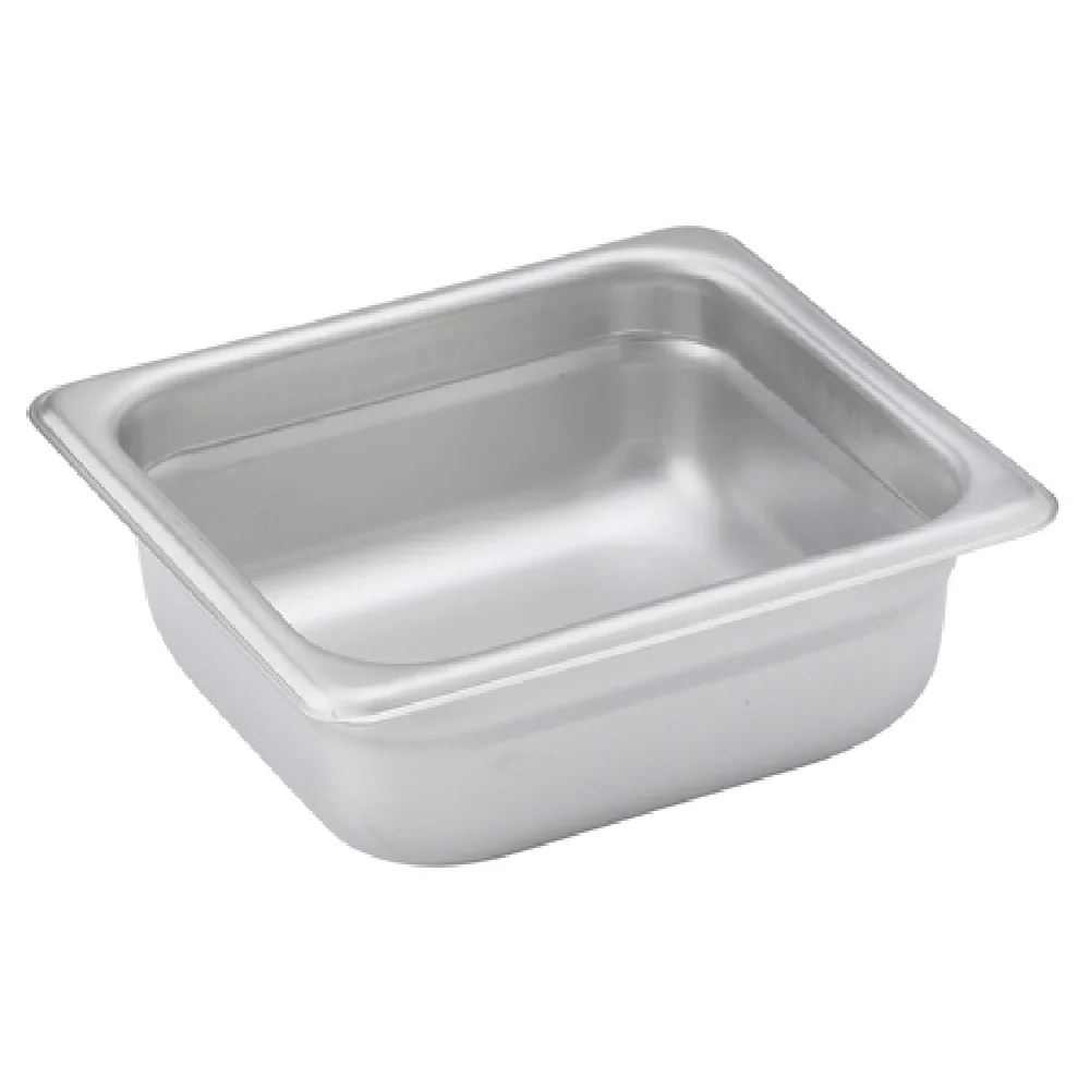 Winco SPJH-602 6-7/8 Inch Steam Table Pan 22 Gauge Heavy Weight Stainless Steel with Anti-Jamming