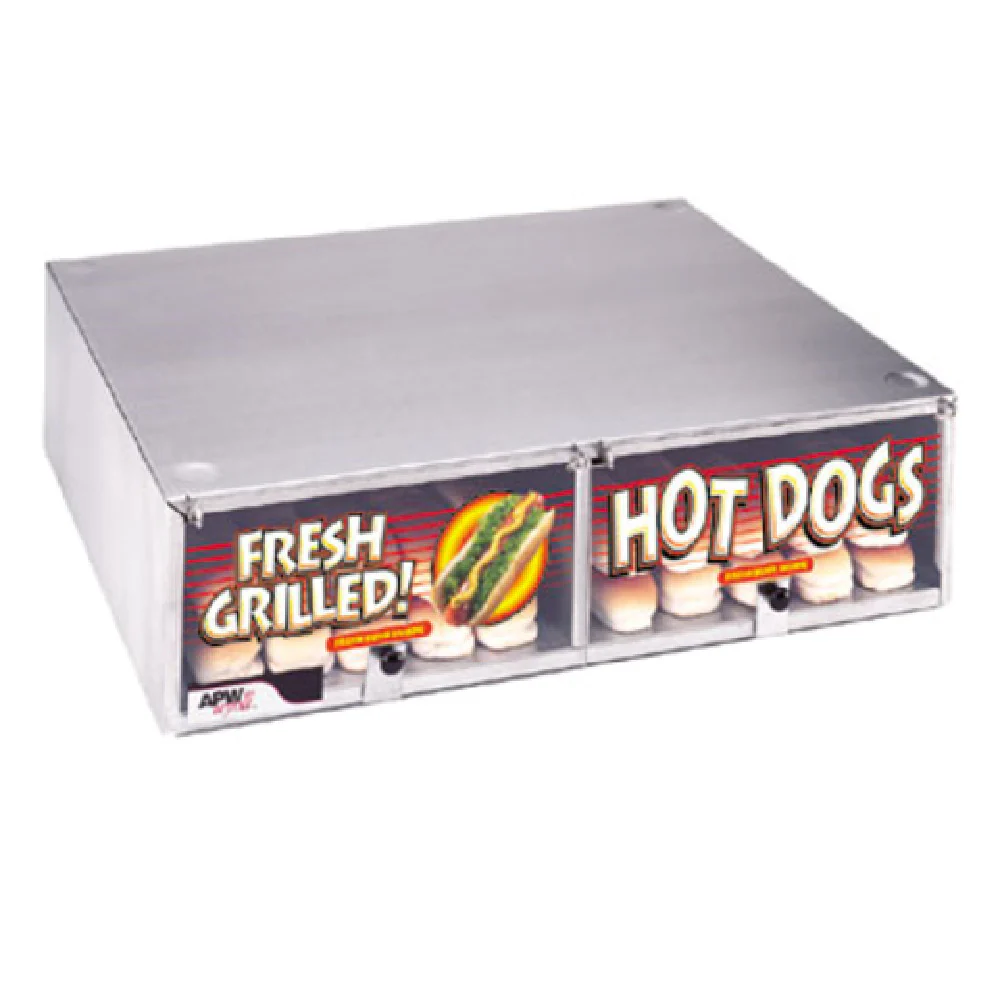 APW Wyott BC-50D 34-11/16 Inch Hot Dog Bun Cabinet Stainless Steel with Drawer APW Wyott BC-50D 34-11/16 Inch Hot Dog Bun Cabinet Stainless Steel with Drawer