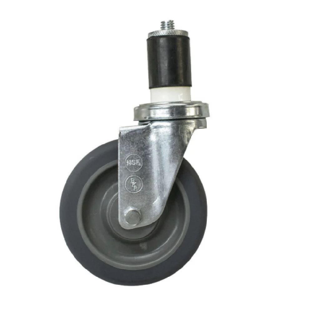 BK Resources 5SBR-RA-GR-PS4 5 Inch Diameter Stem Caster Kit with Brakes Rubber
