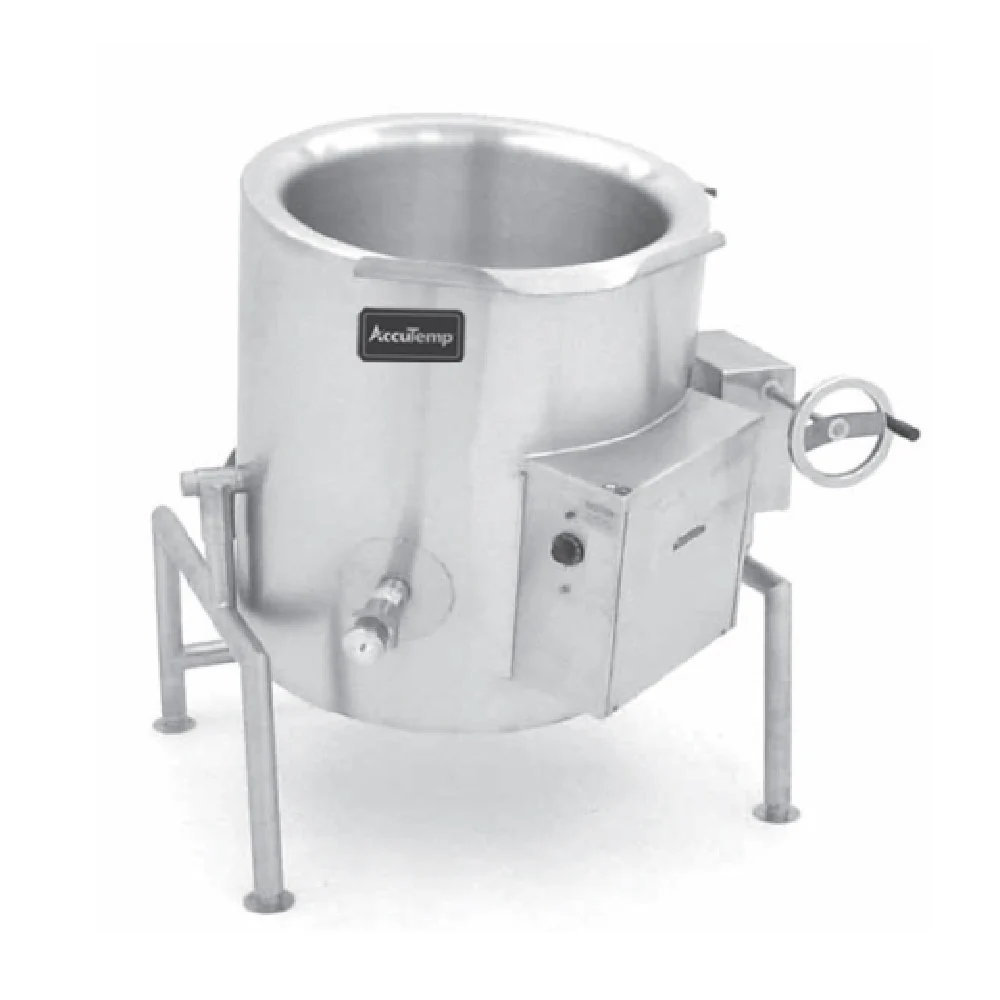 AccuTemp ALTWE-20 43 Inch Electric Tilting Kettle 20 Gallon Stainless Steel with 2/3 Jacket AccuTemp ALTWE-20 43 Inch Electric Tilting Kettle 20 Gallon Stainless Steel with 2/3 Jacket