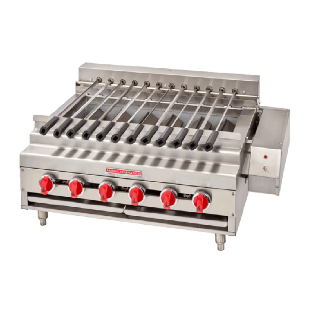 American Range ARKB-36-R_NAT 42 Inch Gas Kebob Broiler with 6 Burner 180000 BTU American Range ARKB-36-R_NAT 42 Inch Gas Kebob Broiler with 6 Burner 180000 BTU