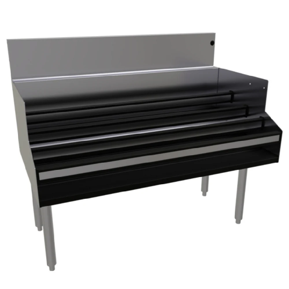 Glastender LDA-42S 42 Inch Free Standing Underbar Liquor Steps Stainless Steel with Extra Wide Rear Step Glastender LDA-42S 42 Inch Free Standing Underbar Liquor Steps Stainless Steel with Extra Wide Rear Step