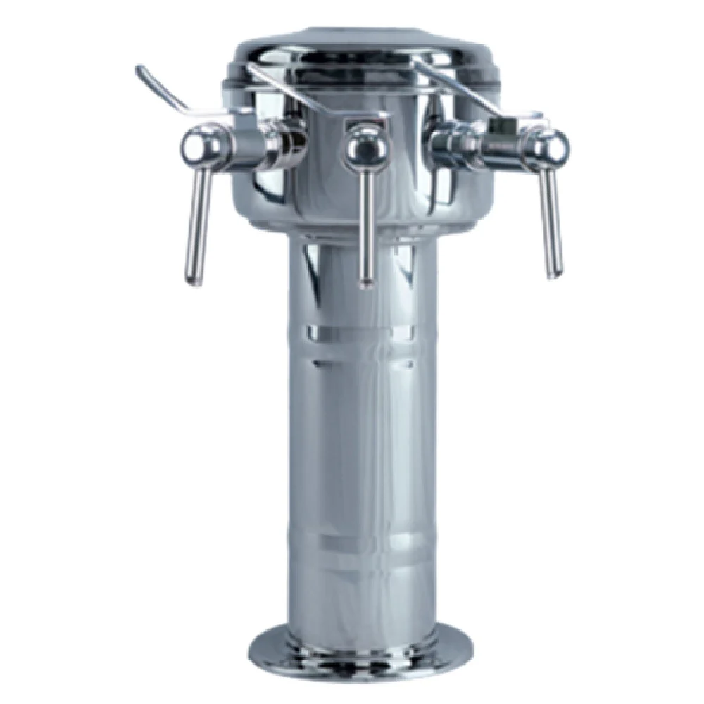 Micro Matic MTM-3PSS-W 7-5/16 Inch Countertop Draft Wine Dispensing Tower Stainless Steel with 3 Faucets