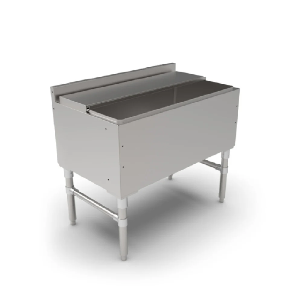John Boos UBIB-2136 36 Inch Underbar Ice Bin with 2 Piece Sliding Lid Stainless Steel