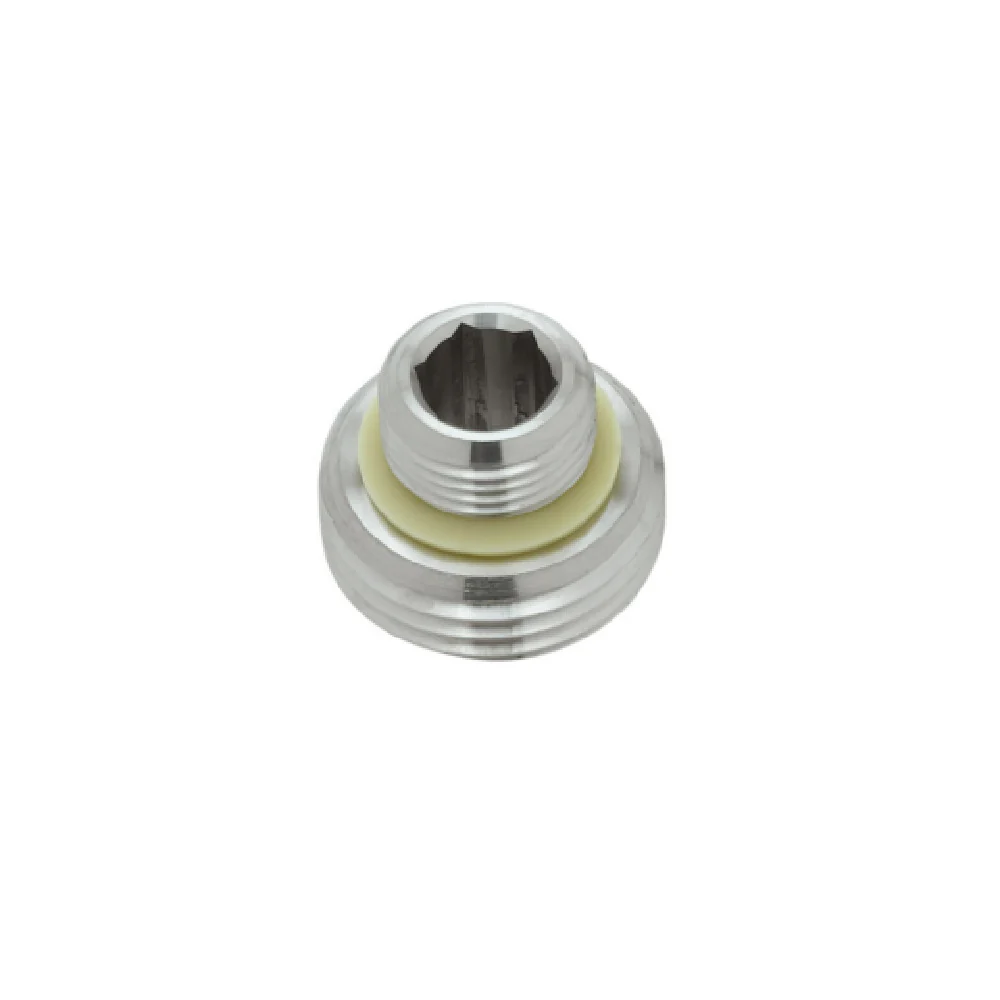 T&S Brass S-GH 3/8 Inch NPSM Male Garden Hose Adapter with Washer Stainless Steel