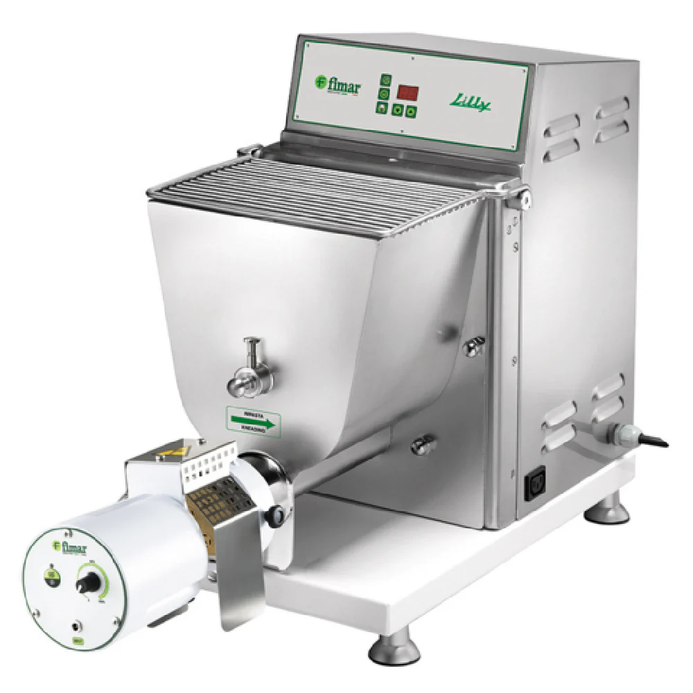 AMPTO UL-PF40E Lilly Pasta Extruder And Mixer In One Countertop Produces Up To 28.7 Lbs. Output/hour (varies Upon Shape And Recipe) AMPTO UL-PF40E Lilly Pasta Extruder And Mixer In One Countertop Produces Up To 28.7 Lbs. Output/hour (varies Upon Shape And Recipe)