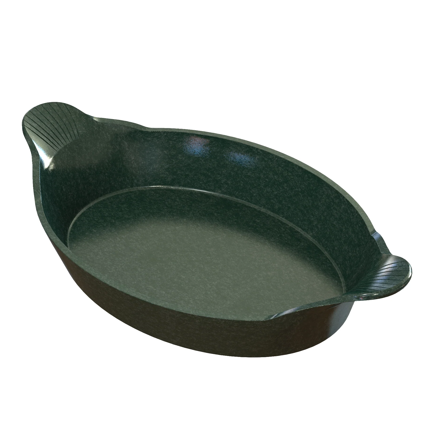 Tablecraft CW1710HGNS 28 Oz. Cold Holding Metal Au Gratin Dish Hunter Green