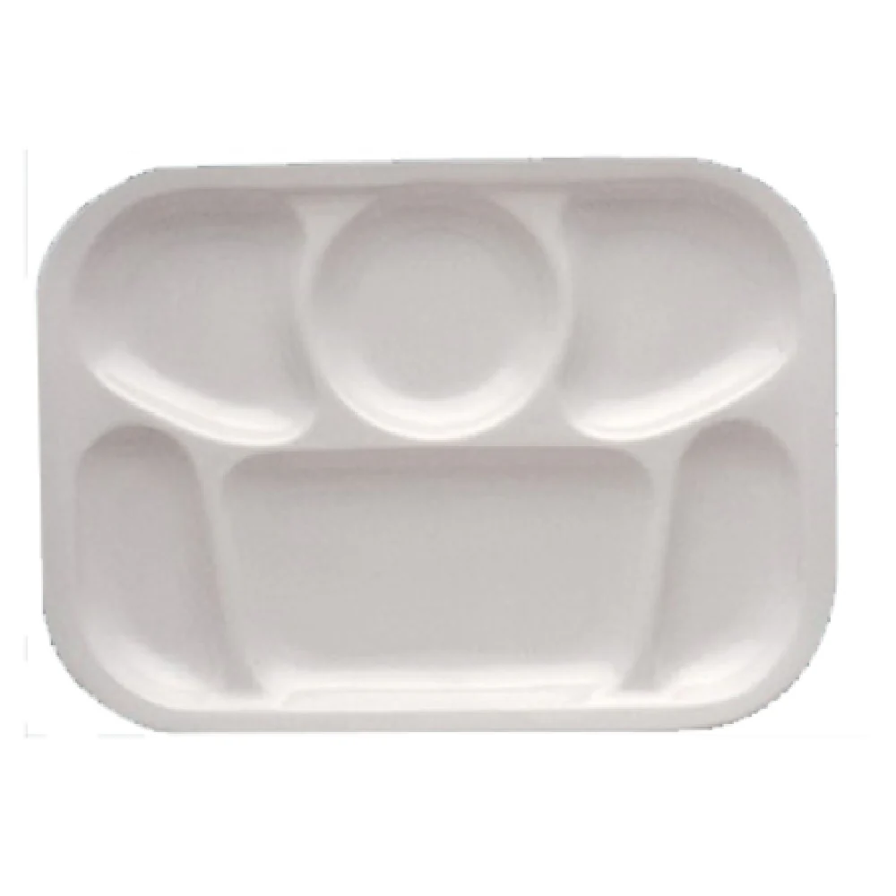Yanco NC-803W 13 Inch Melamine Rectangular Tray with 6 Compartments