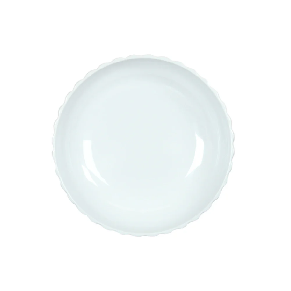 Cal Mil 22470-10-15 78 Oz Scalloped Bowl White Matte Finish Melamine
