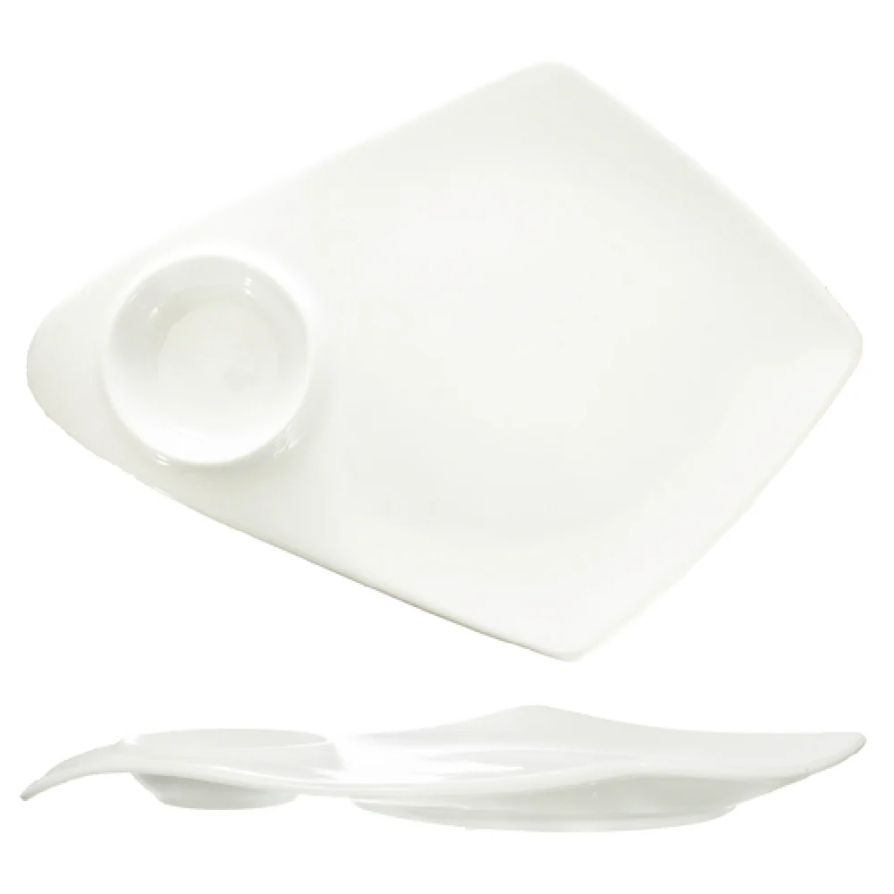 International Tableware KT-125 Plate 12-1/2 Inch With 1-1/2 Oz Round Well Porcelain Bright White