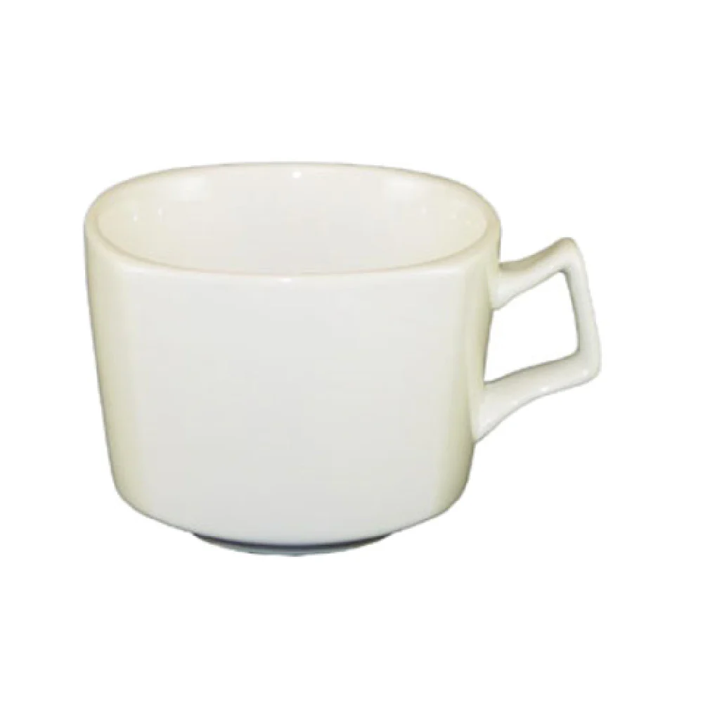 International Tableware QP-23 8 Oz Cup with Handle Porcelain European White