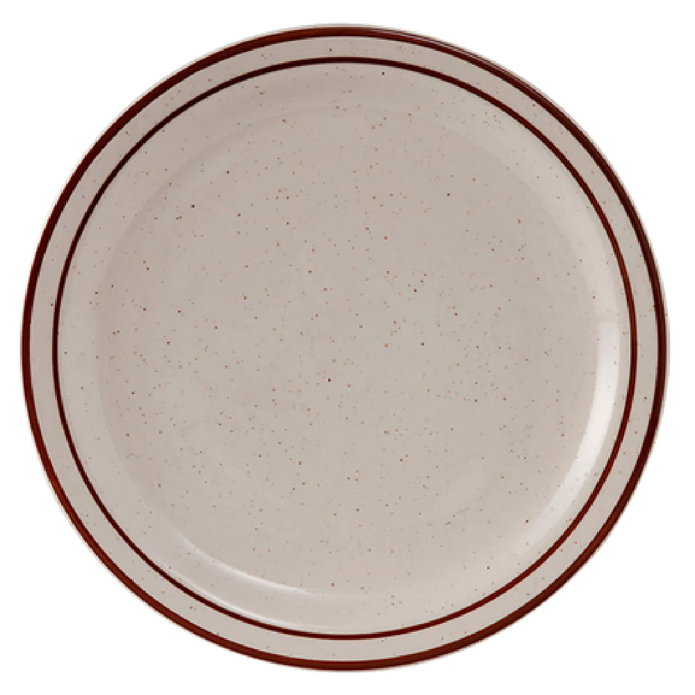 Tuxton TBS-008 9 Inch Diameter Round Plate Ceramic Lead-Free Oven Proof with Narrow Rim