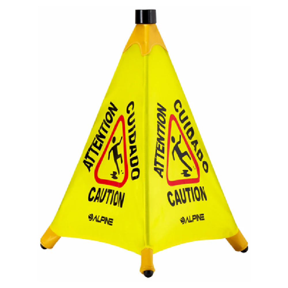 Alpine Industries ALP498-20 2-9/10 Inch Waterproof Pop-up Wet Floor Sign Caution Yellow