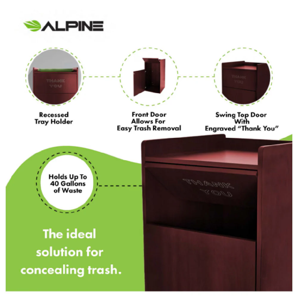 Alpine Industries ALP476-MA 22 Inch Receptacle Enclosure with Drop Hole and Tray Shelf Alpine Industries ALP476-MA 22 Inch Receptacle Enclosure with Drop Hole and Tray Shelf