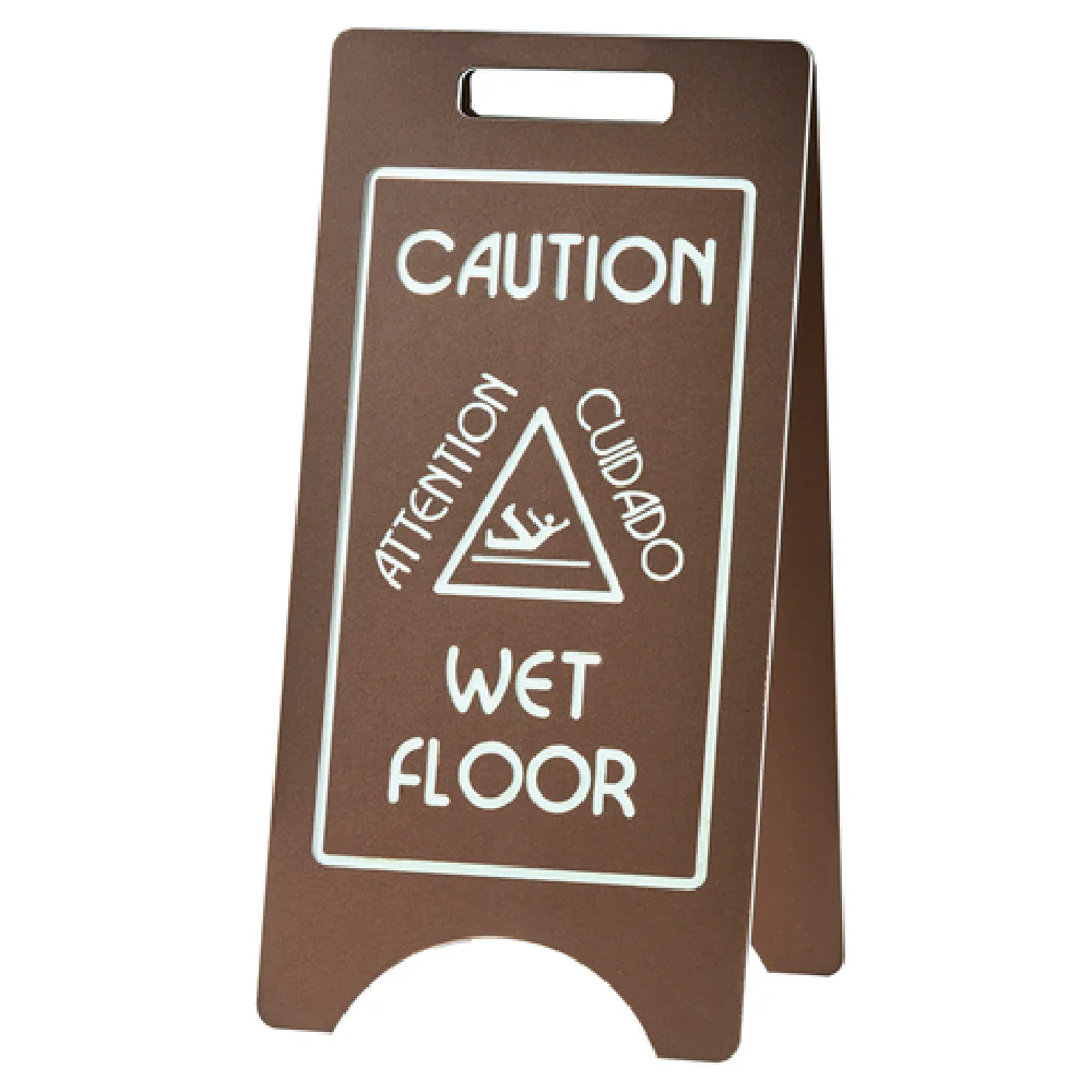 Cal Mil 3506 11-3/4 Inch Indoor Outdoor A-frame Wet Floor Sign Polyethylene Brown