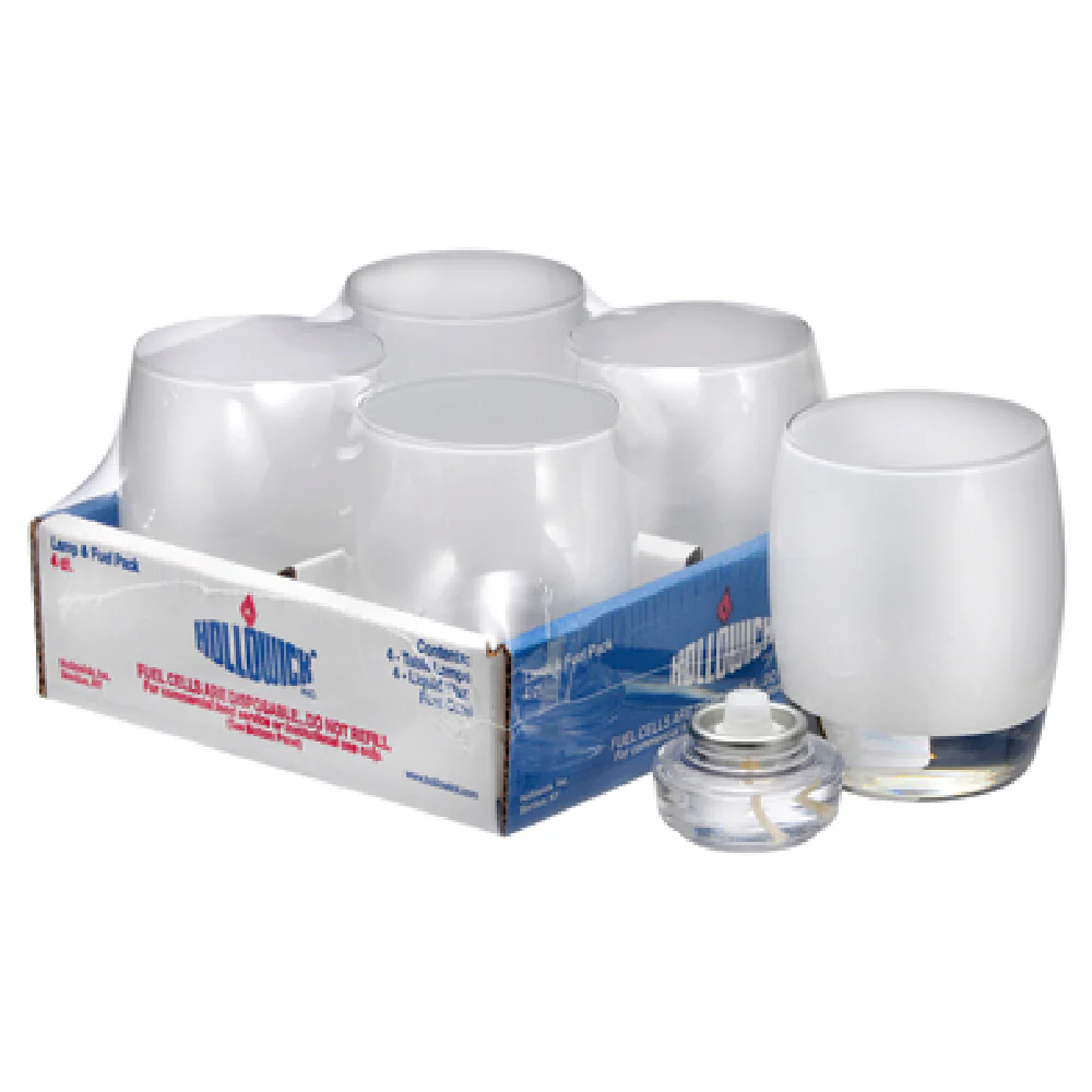 Hollowick 6404SL-4 3 Inch Glass Votive with HD12 Liquid Fuel Cells 4 Packs