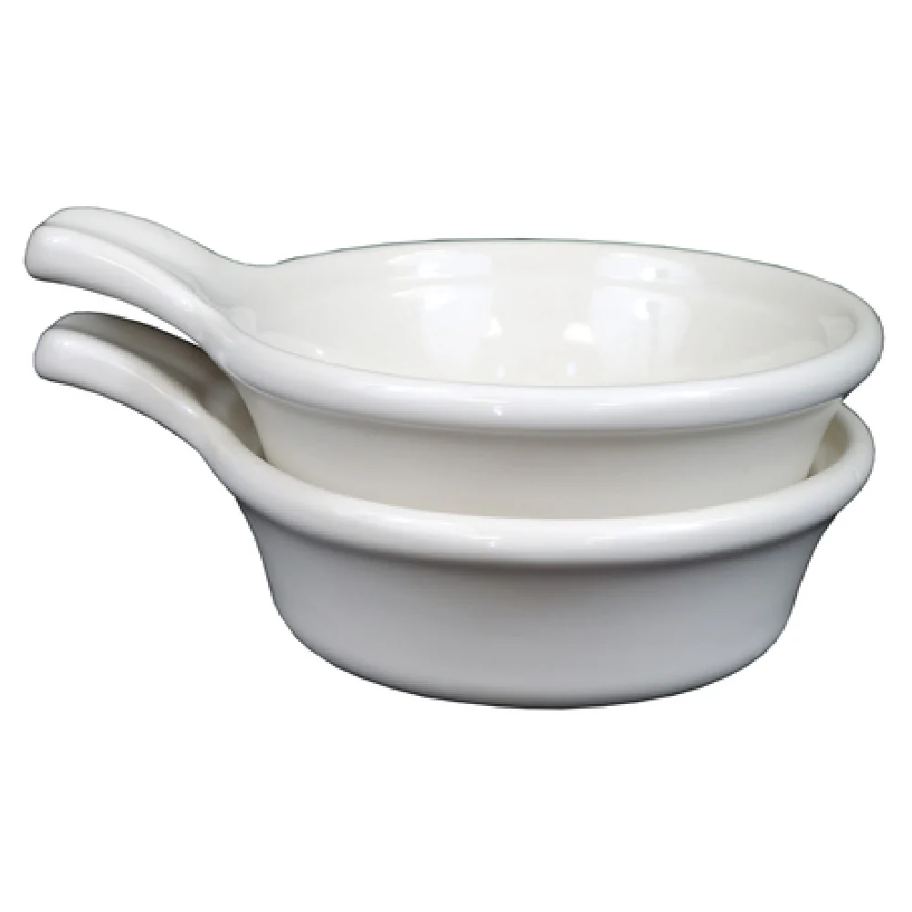 Steelite DCI45UW 14 Oz Tab Handle Bowl Ultra White Ceramic - 2 Dozen Packs