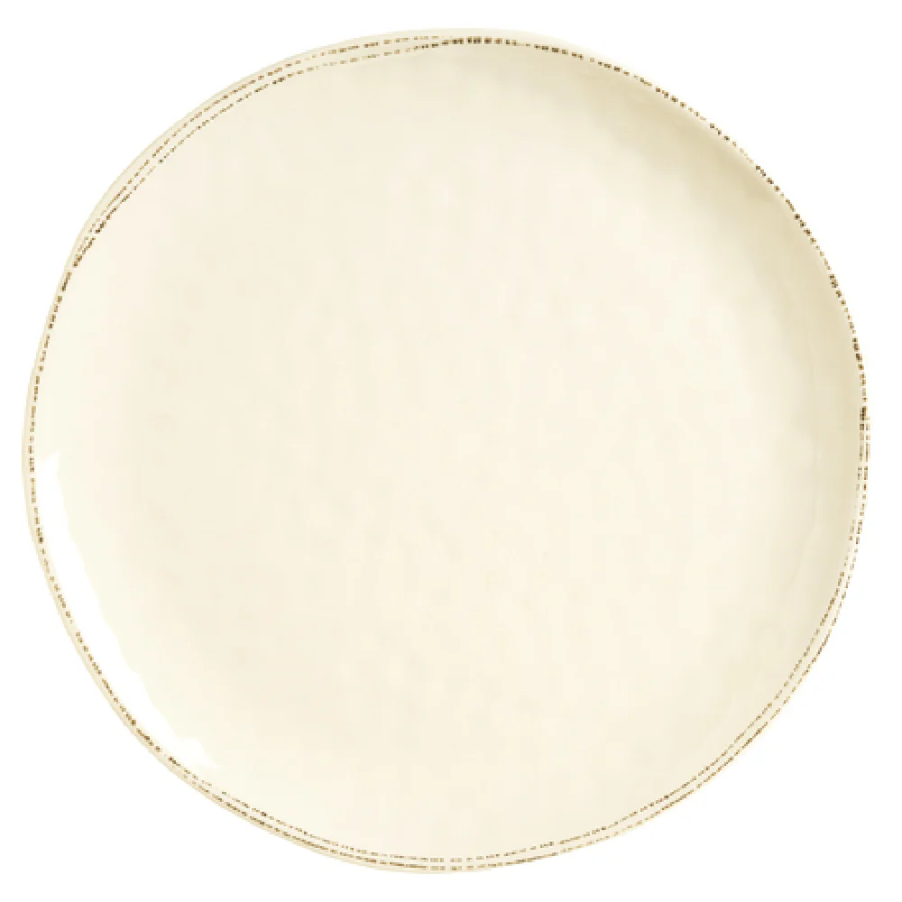Libbey FH-570MEL 16 Inch Diameter Round Platter Melamine Ivory with Farmhouse Finish