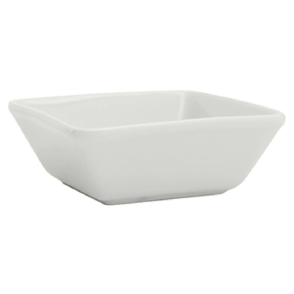 Tuxton GSP-530 12 Oz Bowl Square Porcelain White Dishwasher Safe 9 to 16 Oz
