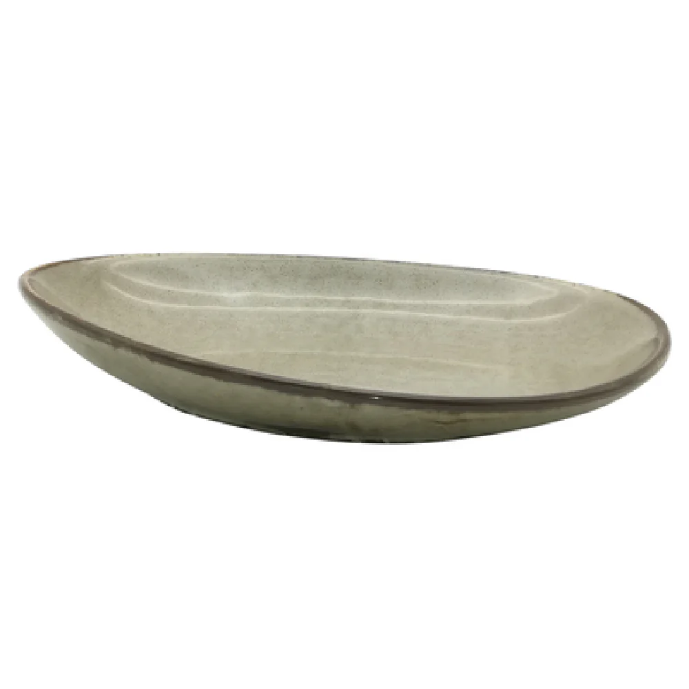 Bon Chef 2300028P 8 Inch Oval Free Form Tavola Plate Porcelain Grey Bon Chef 2300028P 8 Inch Oval Free Form Tavola Plate Porcelain Grey