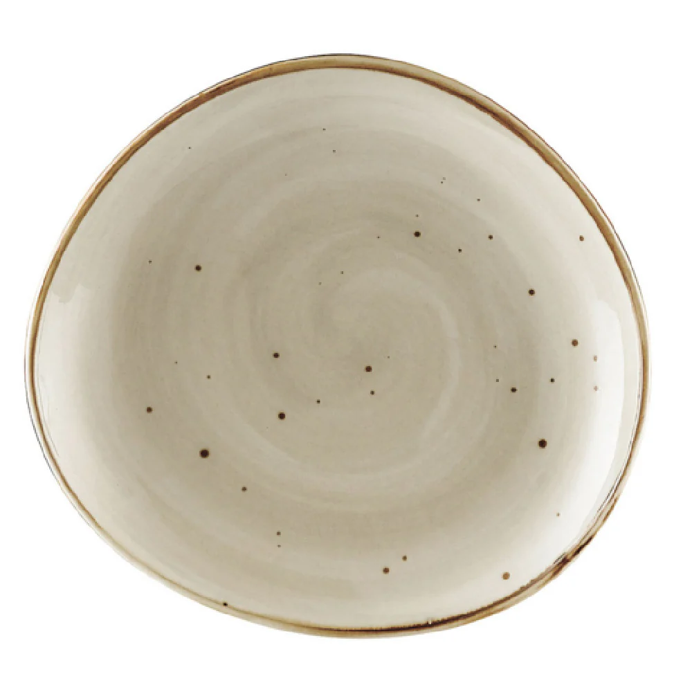 CAC China TUS-6-BGE 6-3/8 Inch Irregular Round Plate Porcelain Desert Beige CAC China TUS-6-BGE 6-3/8 Inch Irregular Round Plate Porcelain Desert Beige