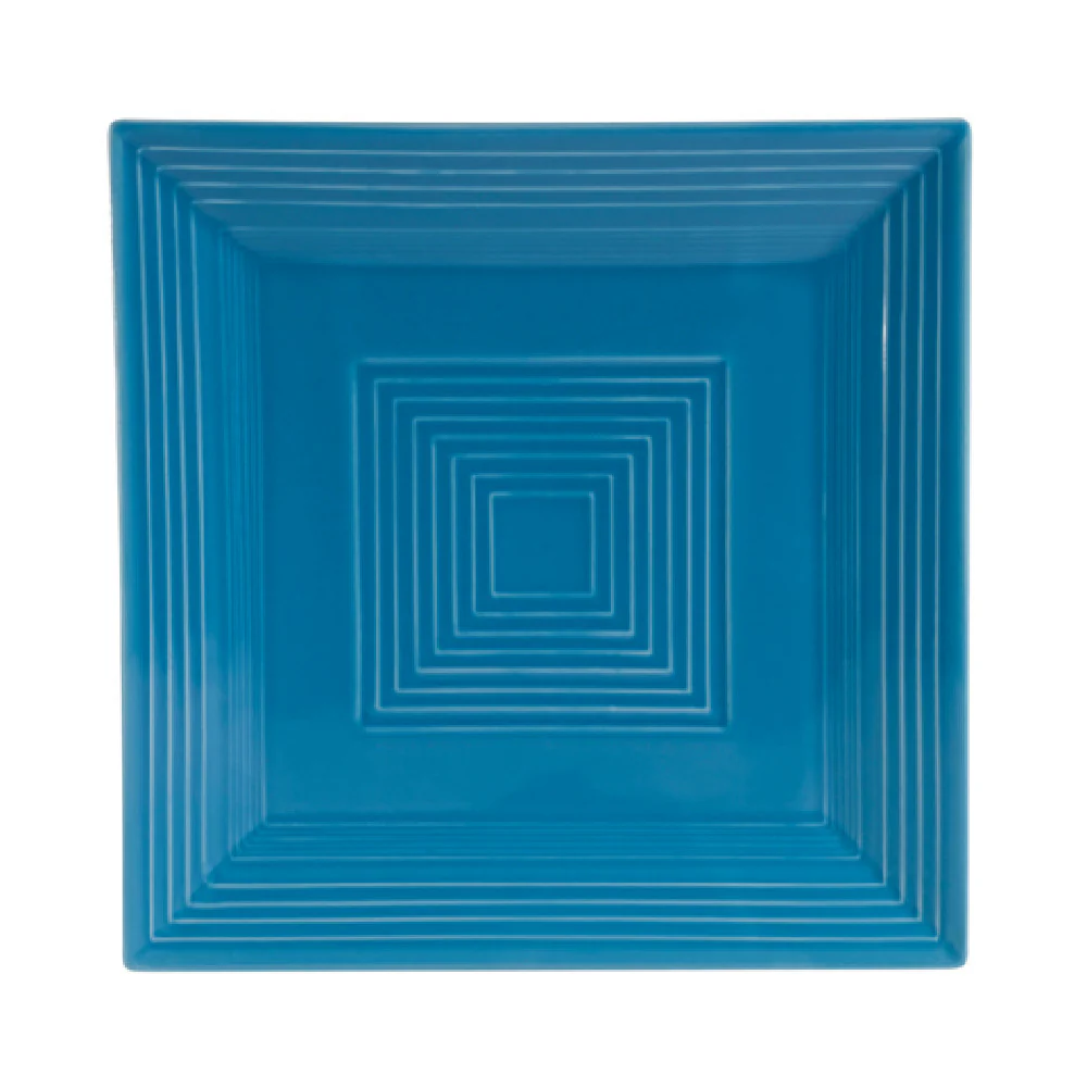 CAC China TG-SQ8-PCK 8 Inch Porcelain Plate Embossed Square - Dishwashing Safe