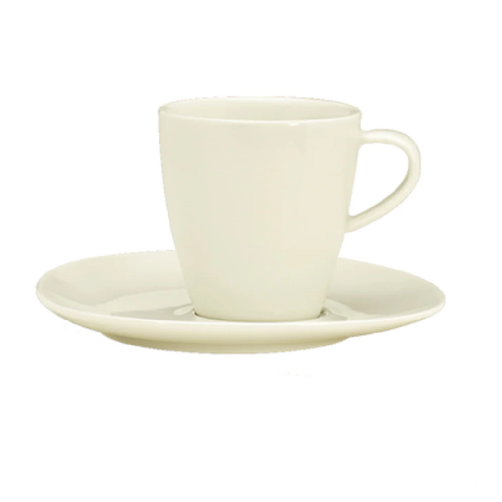 Libbey 9385274 8 Oz Cup Porcelain White Wellcome Pattern with Handle