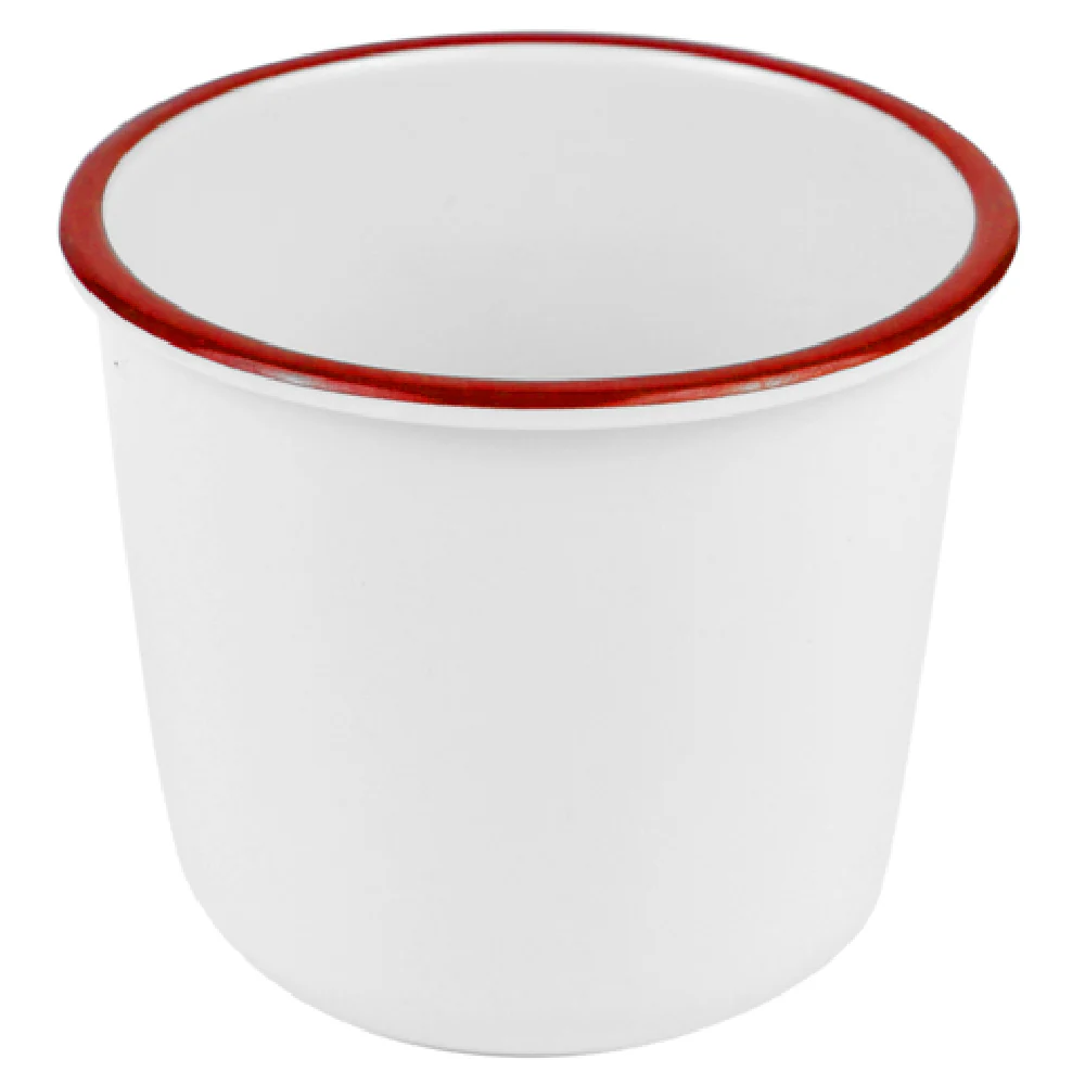 BauscherHepp TREW7610 13-1/2 Oz Round French Fry Pot Red Rim Enamelware