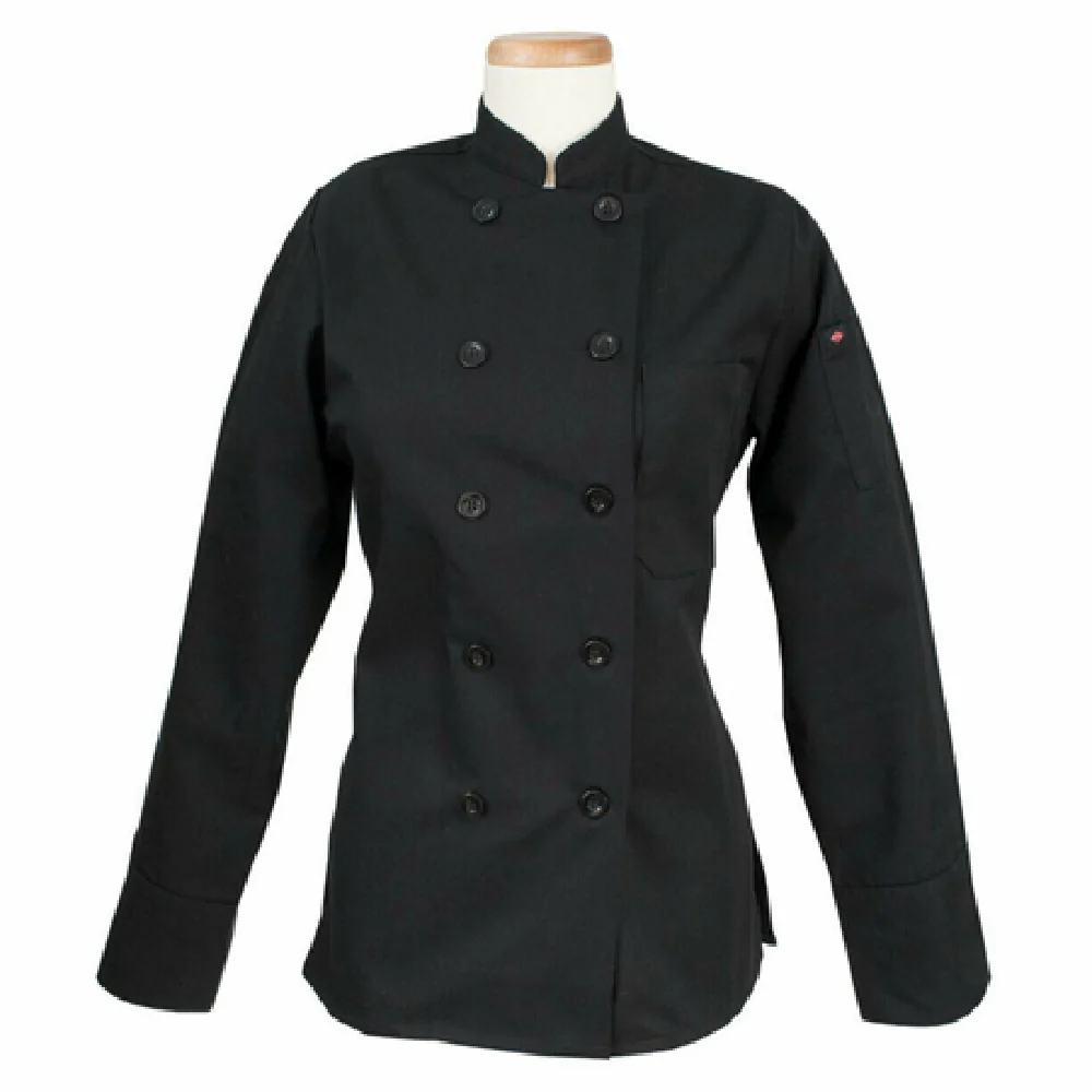 John Ritzenthaler Company RZWWCOATBKXS Women's Chef's Coat Long Sleeve Black