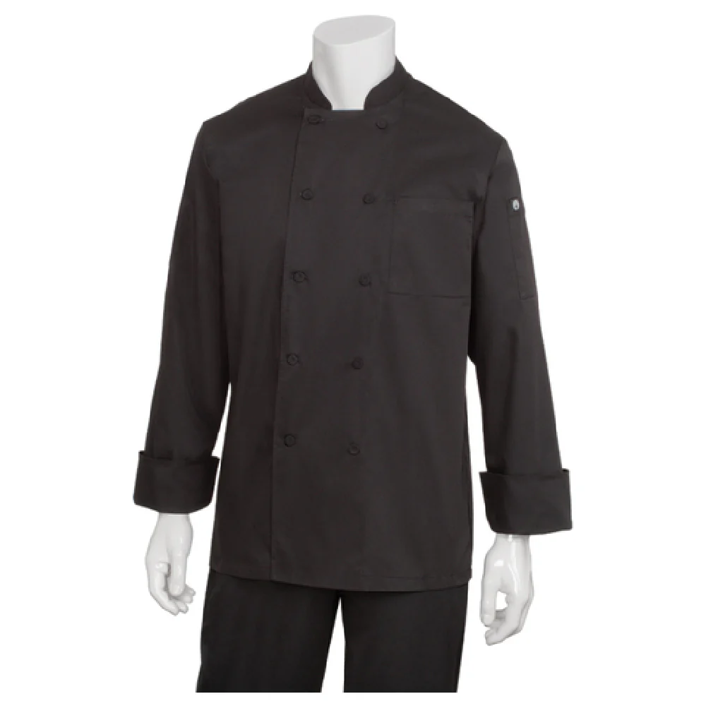 Chef Works JLLS-BLK-2XL Black Chef's Coat Double-breasted Long Sleeve Chef Works JLLS-BLK-2XL Black Chef's Coat Double-breasted Long Sleeve