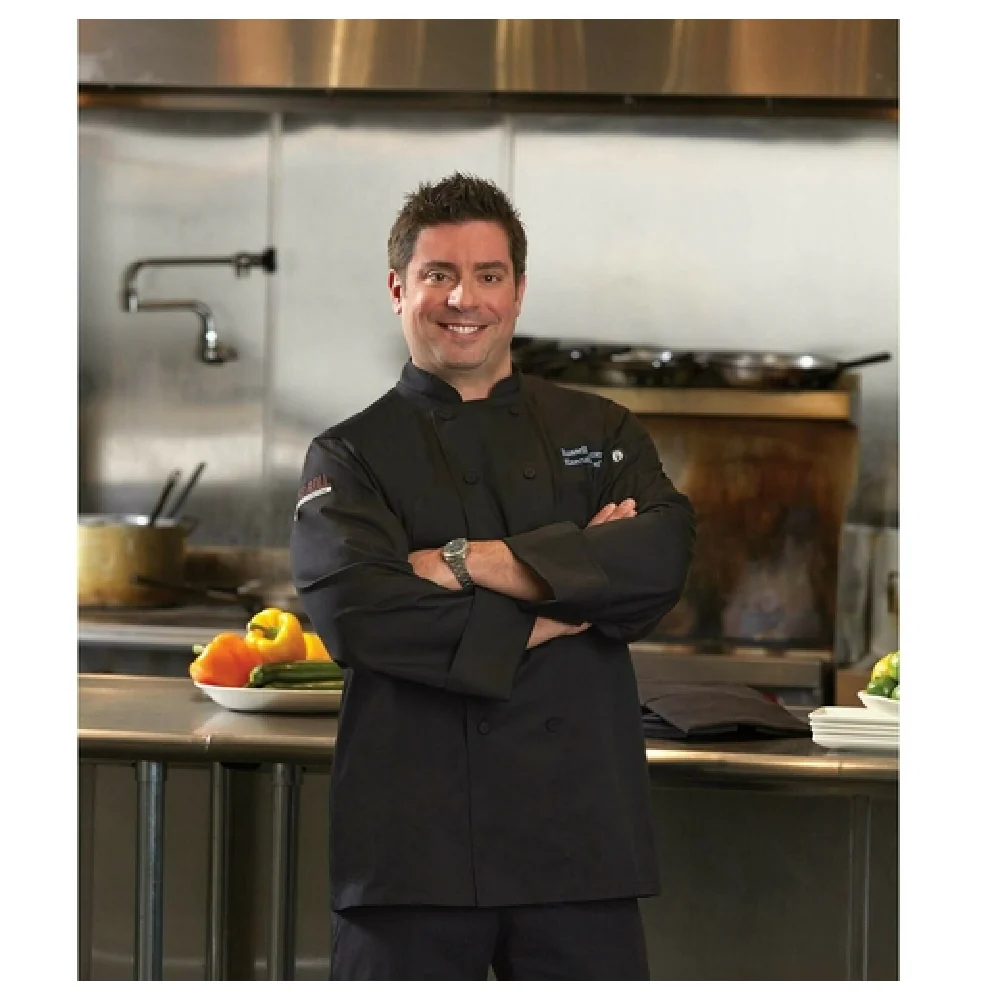 Chef Works JLLS-BLK-2XL Black Chef's Coat Double-breasted Long Sleeve Chef Works JLLS-BLK-2XL Black Chef's Coat Double-breasted Long Sleeve