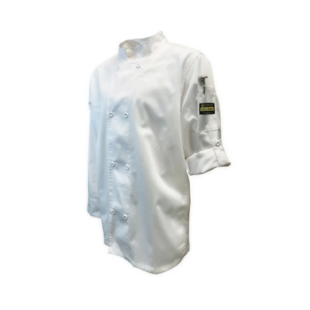 Thunder Group CJ210WH3XL Jacket 3x-large French Cuffs Ventilated White Poly Cotton