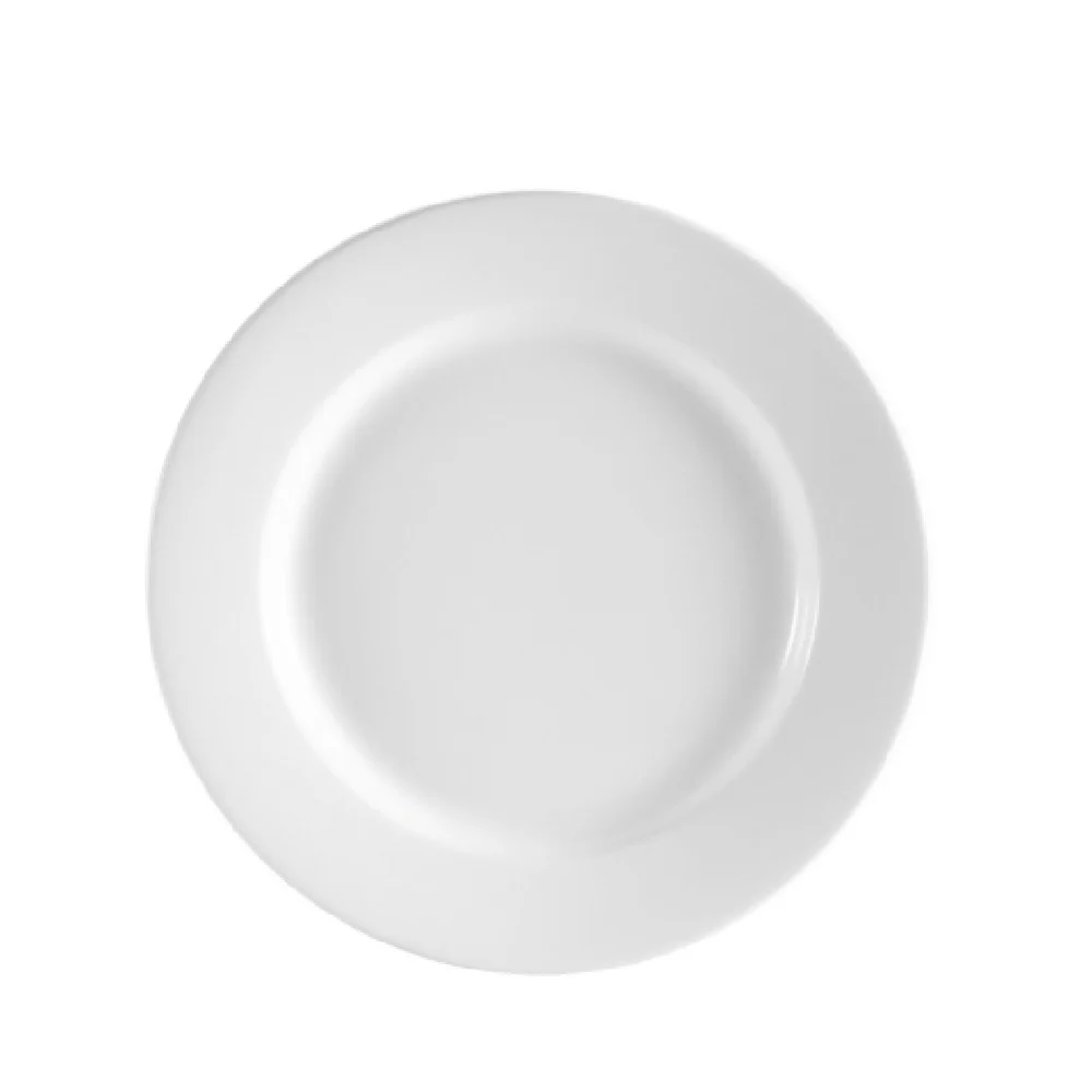 CAC China RCN-6 6-1/4 Inch Round Plate Rolled Edge Porcelain Super White CAC China RCN-6 6-1/4 Inch Round Plate Rolled Edge Porcelain Super White