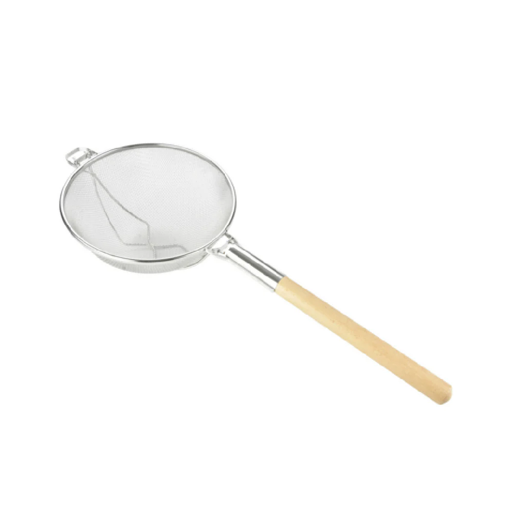 CAC China STRH-14D 14 Inch Mesh Strainer Double Reinforced with Wood Handle Stainless Steel CAC China STRH-14D 14 Inch Mesh Strainer Double Reinforced with Wood Handle Stainless Steel
