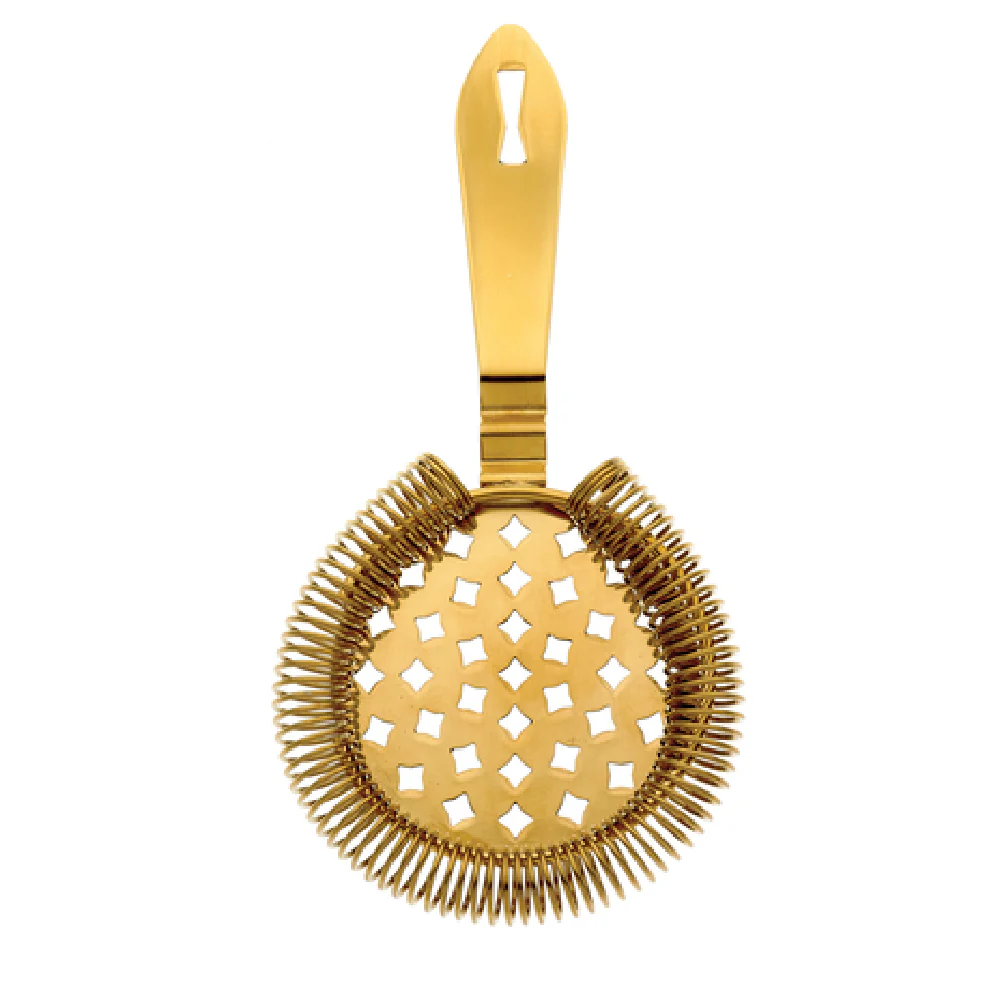 Mercer Culinary M37037GD 6-7/8 Inch Bar Strainer with Gold-Plated Finish Stainless Steel Mercer Culinary M37037GD 6-7/8 Inch Bar Strainer with Gold-Plated Finish Stainless Steel