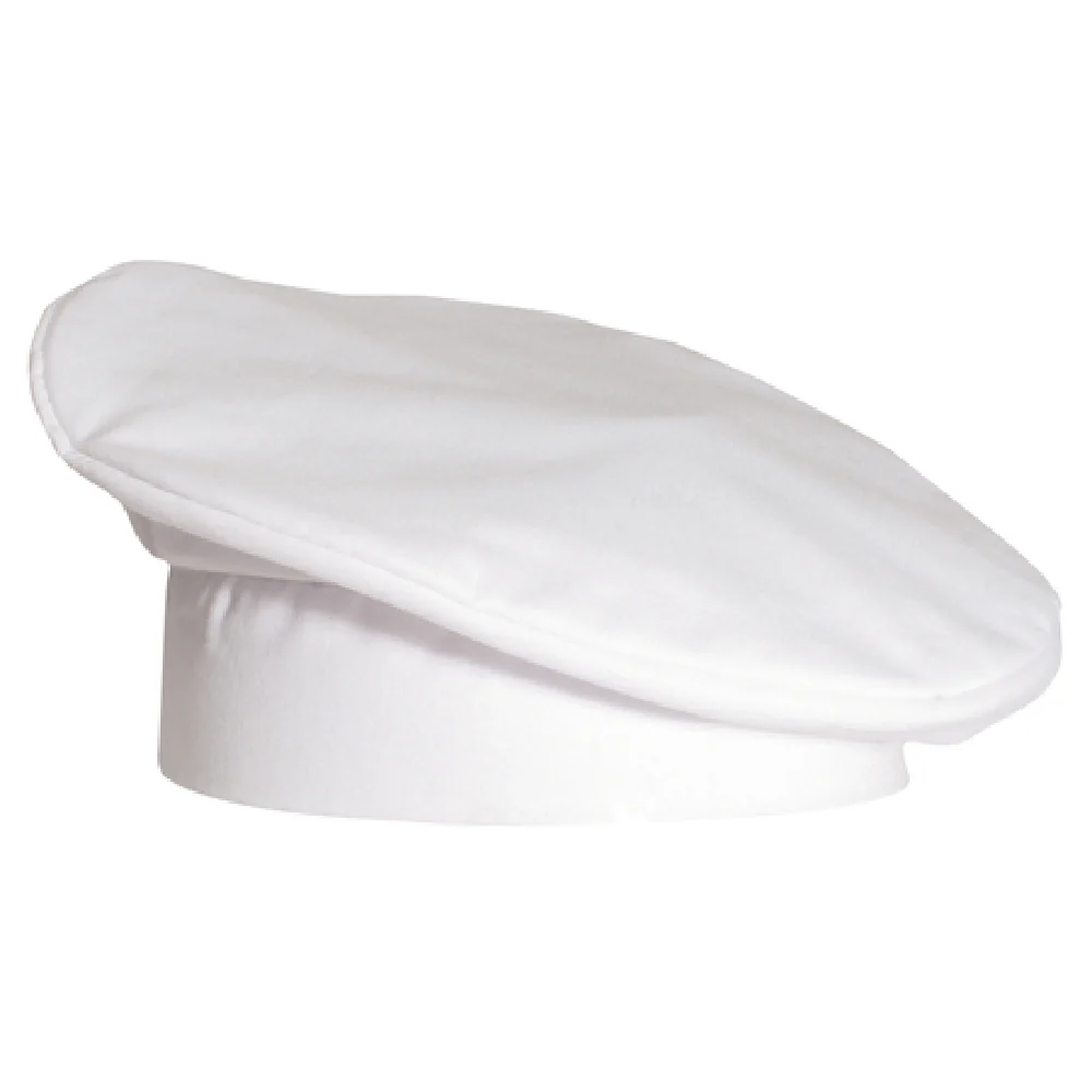 John Ritzenthaler Company H036WH Adjustable Chef's Hat Beret Poly/cotton White