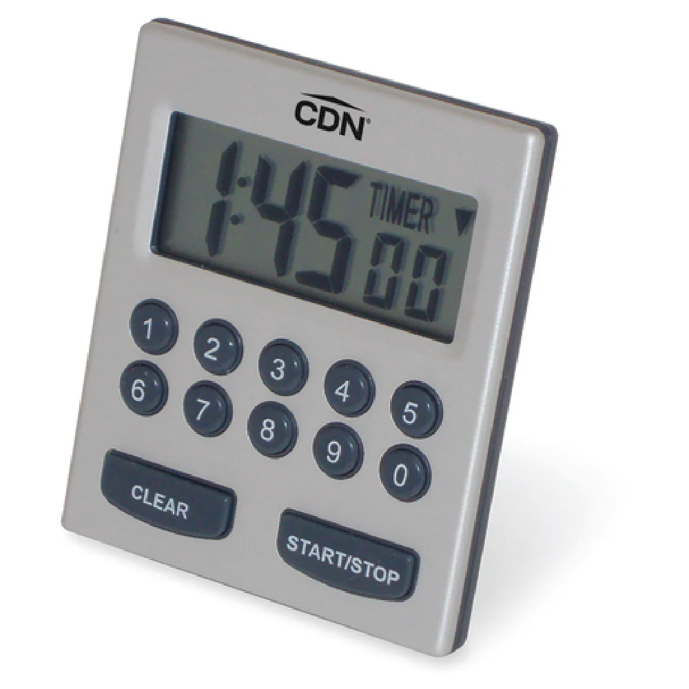 CDN TM30 1-7/8 Inch Digital Alarm Timer Direct Entry Dual Alarms Brushed Stainless Steel