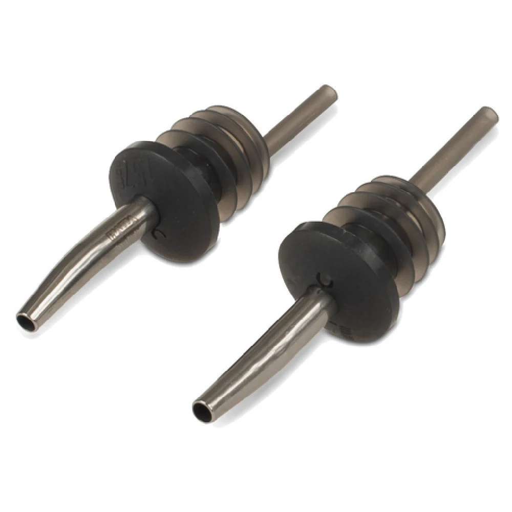 JB Prince 1201 4 Inch Liquor Pourer Fits 18 to 21.5mm Bottles Stainless Steel with Black Gasket