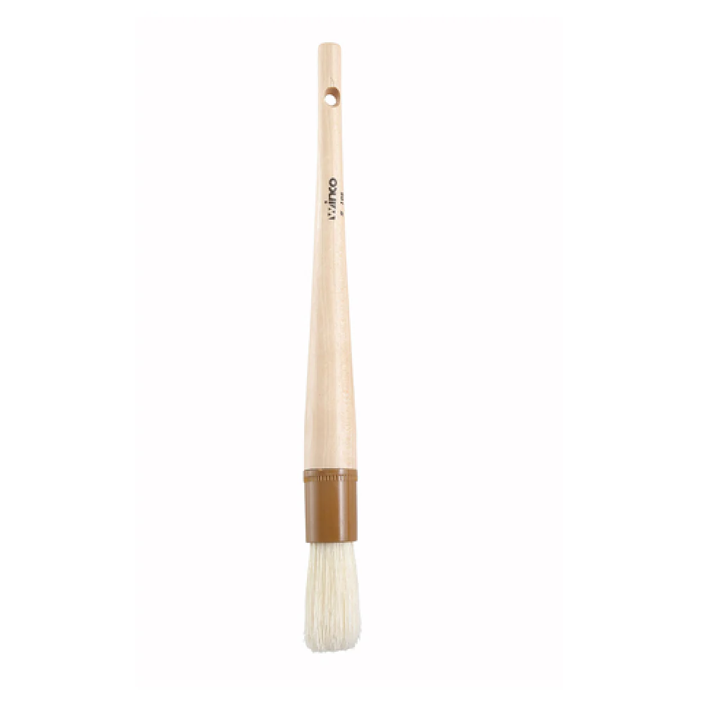 Winco WFB-10R 1 Inch Diameter Round Pastry Brush Boar Hair Wooden Handle