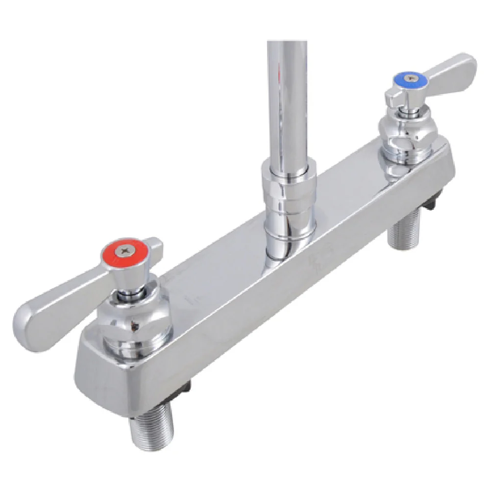 BK Resources BKF-8DM-XX-G Faucet 8 Inch Centers Lead Free No Spout Deck Mount Solid Body Polished Nickel Chrome